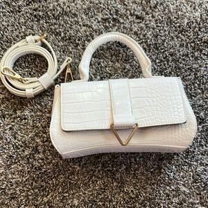 ASOS Elegant White Croc-Embossed Handbag